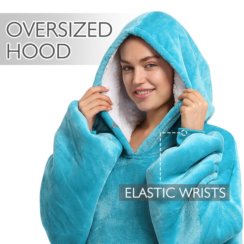 Catalonia Oversized Wearable Blanket Hoodie Sweatshirt, Comfortable Sherpa Lounging Pullover for Adults Men Women Teenagers Wife Girlfriend Gift - Image 5